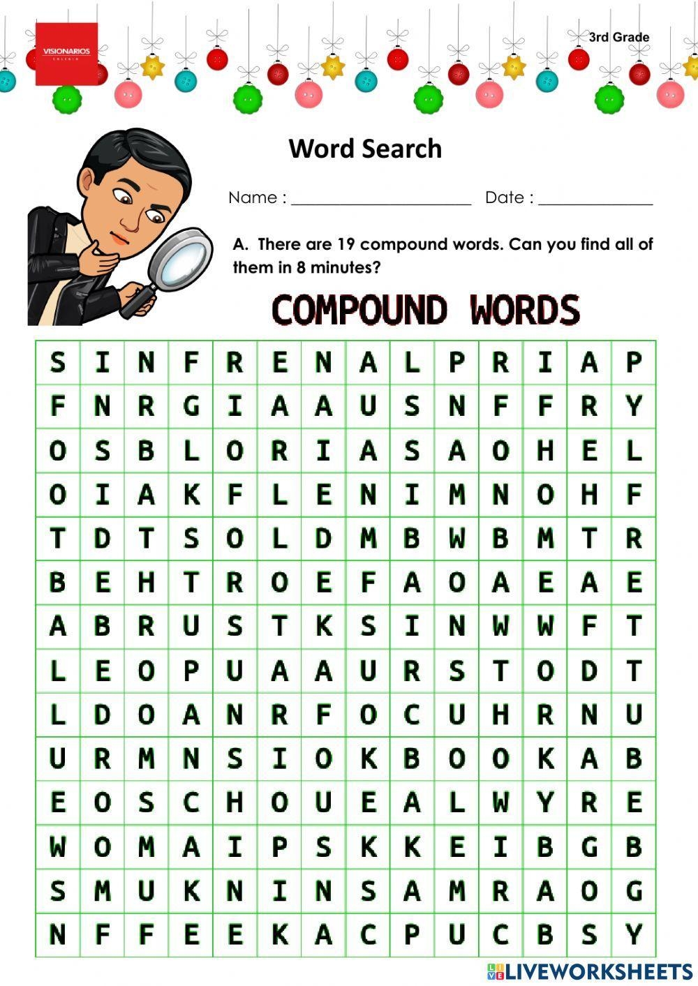 Compound Words Online Exercise For 3rd Grade Live Worksheets Worksheets Library Compound Words Online Exercise For 3rd Grade Live Worksheets Worksheets Library