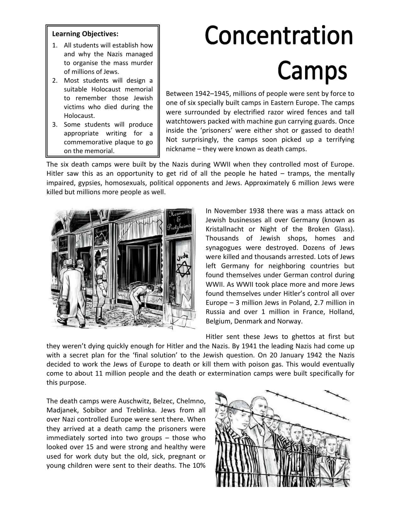 Concentration Camp Activity Worksheet Concentration Camp Activity Worksheet