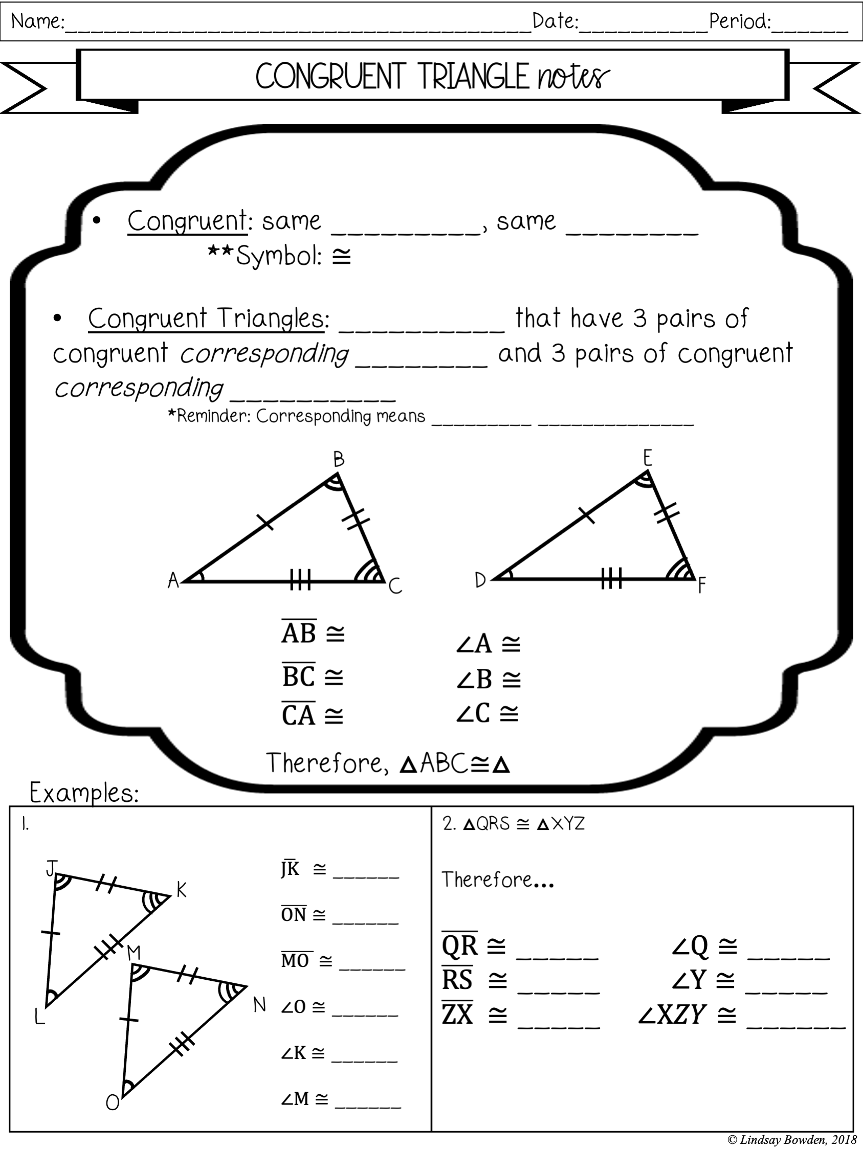 Congruent Triangles Notes And Worksheets Lindsay Bowden Worksheets Library Congruent Triangles Notes And Worksheets Lindsay Bowden Worksheets Library
