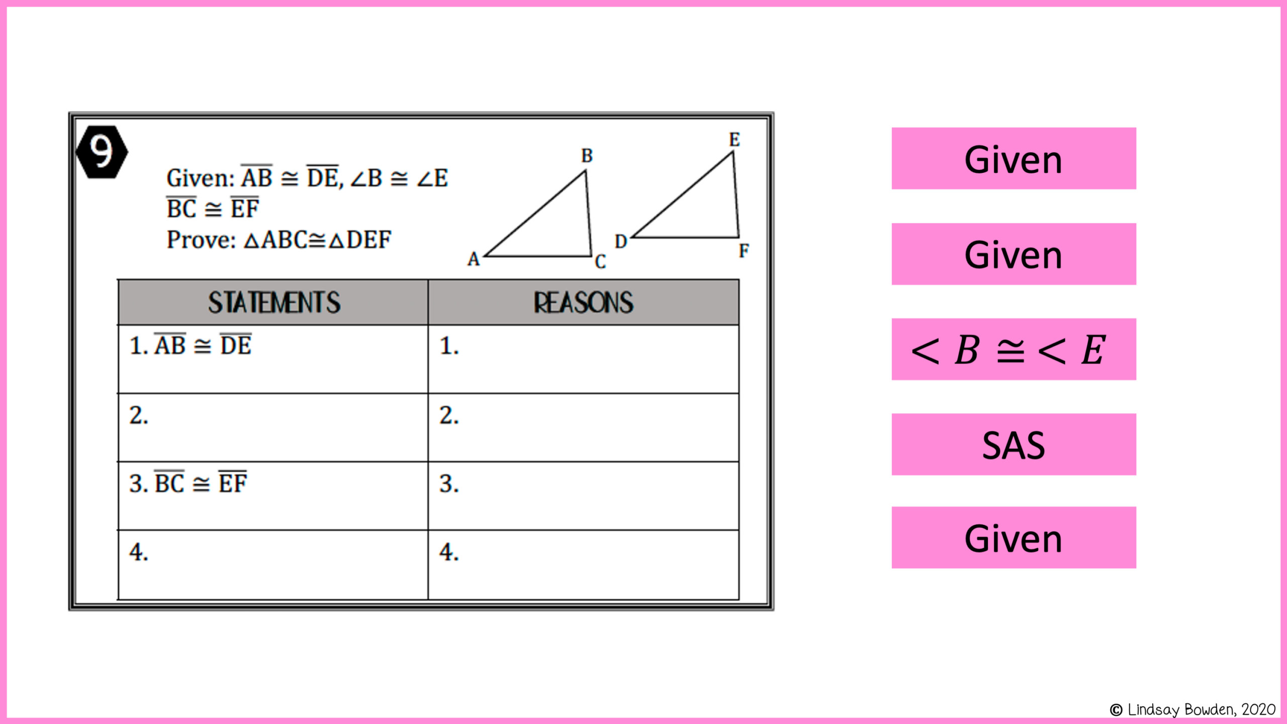Congruent Triangles Proofs Digital Activity Lindsay Bowden Congruent Triangles Proofs Digital Activity Lindsay Bowden