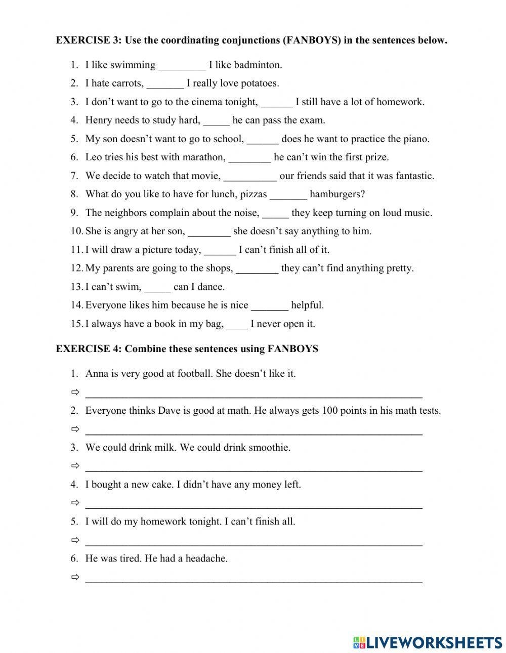 Conjunctions Fanboys Worksheet Worksheets Library Conjunctions Fanboys Worksheet Worksheets Library