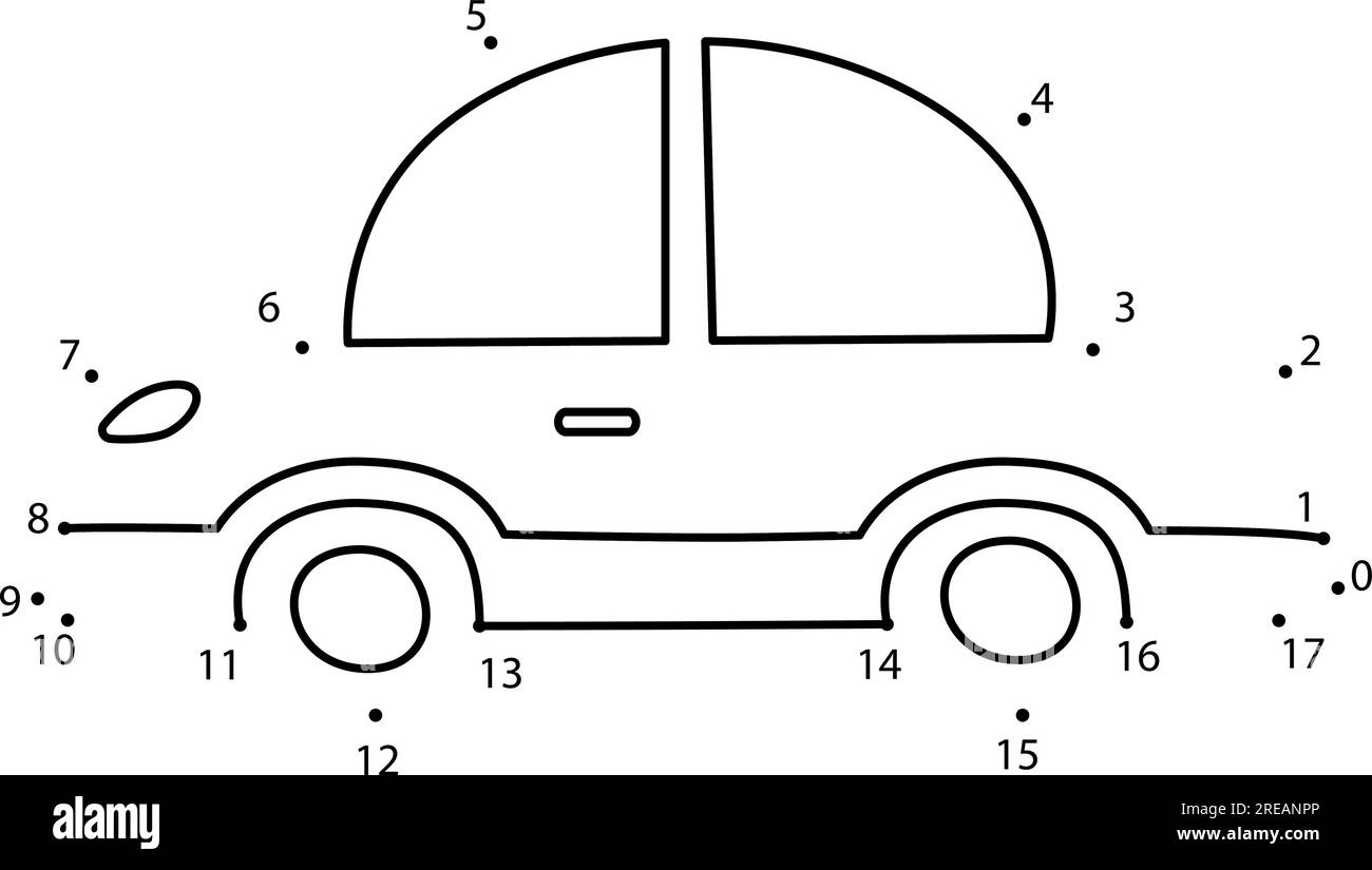 Connect The Dots Game Car Printable Worksheet For Kids Can Be Used As Children Coloring Book Stock Vector Image U0026 Art Alamy