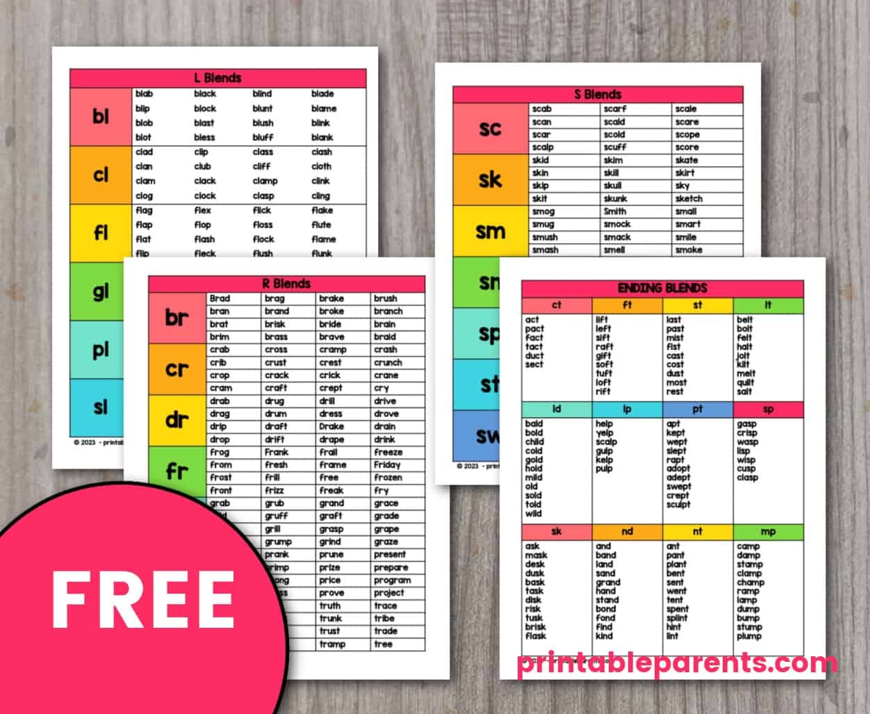 Consonant Blends Word List Printable Parents