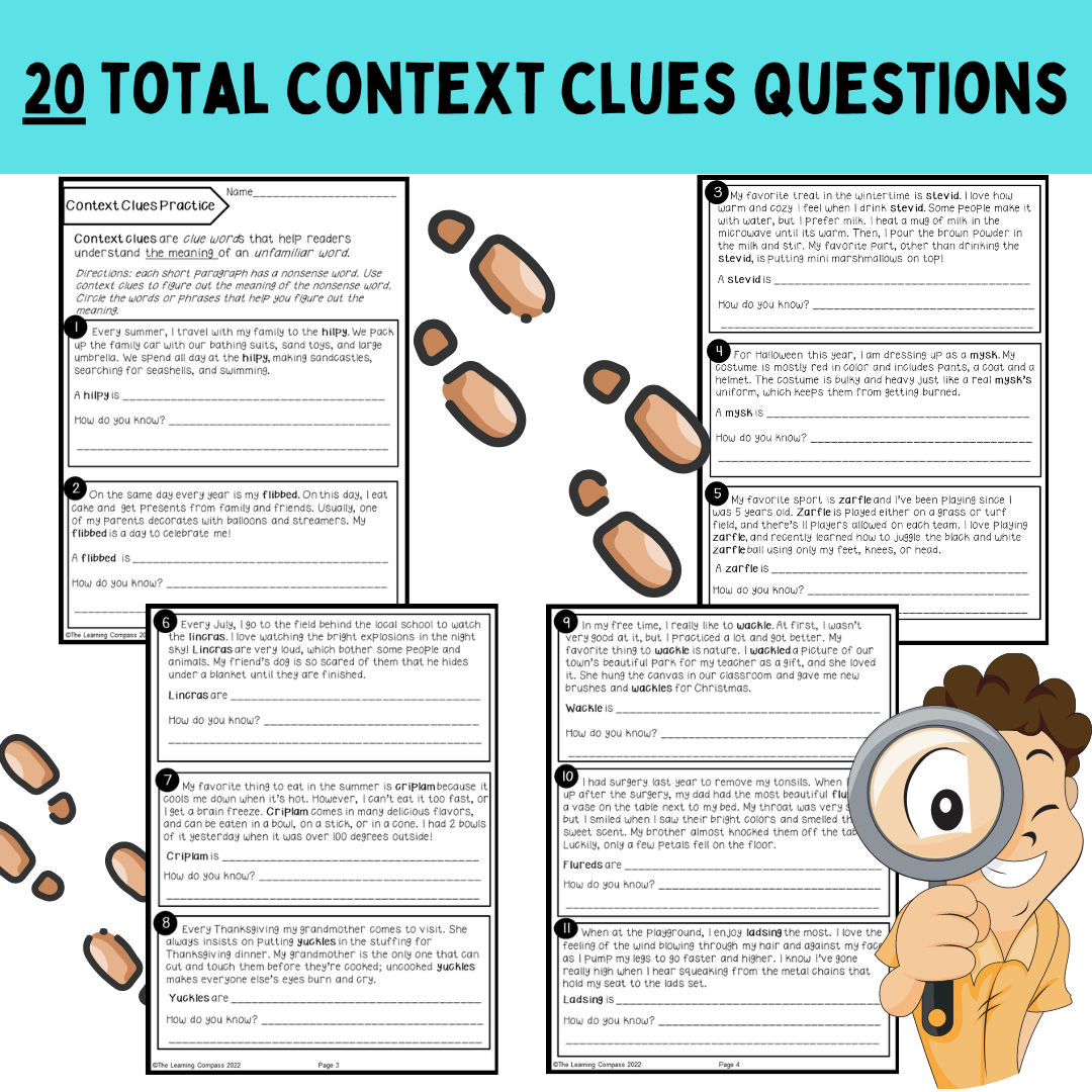 Context Clues Practice With Nonsense Words 2nd 4th Grades Made By Teachers