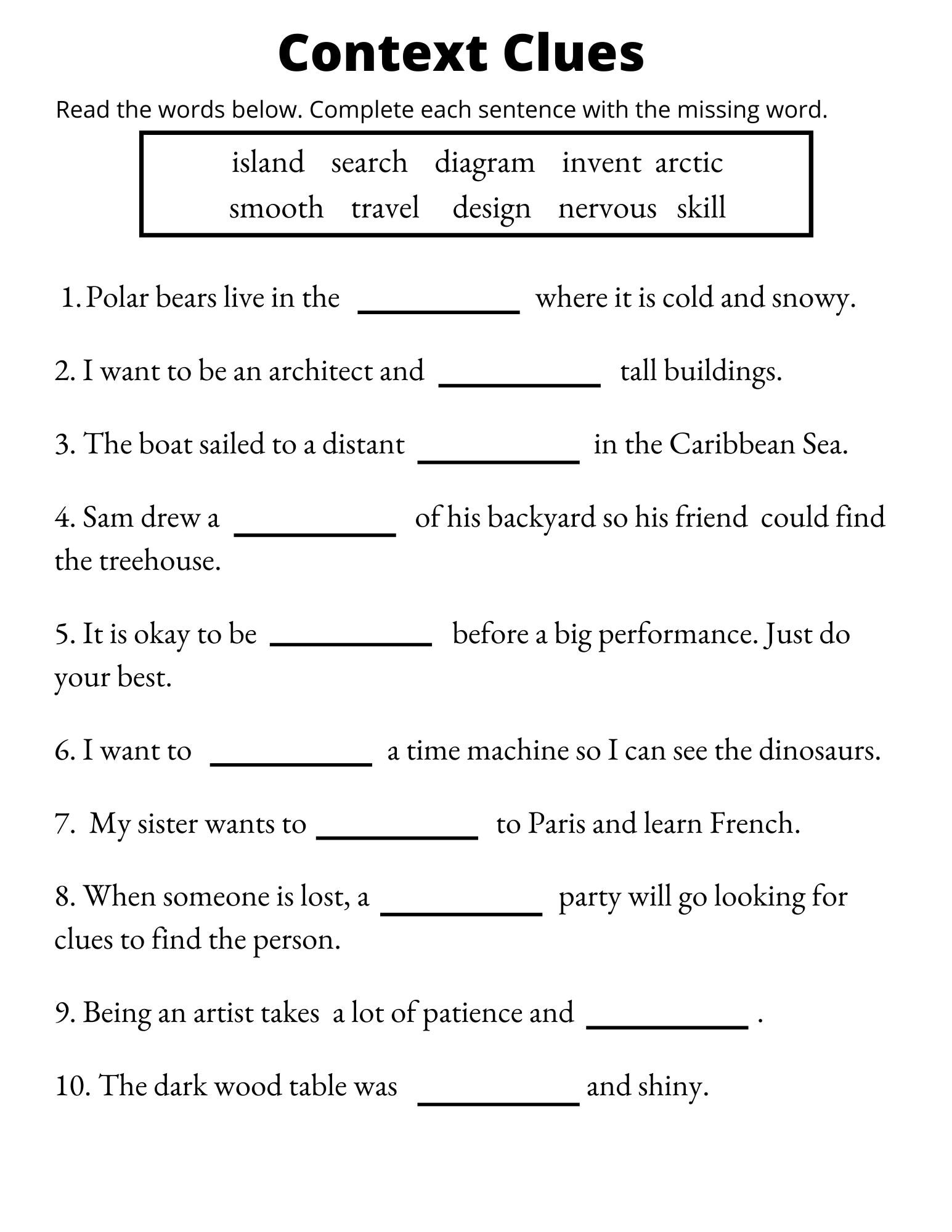 Context Clues Worksheets Vocabulary Printable 1st Through Context Clues Worksheets Vocabulary Printable 1st Through