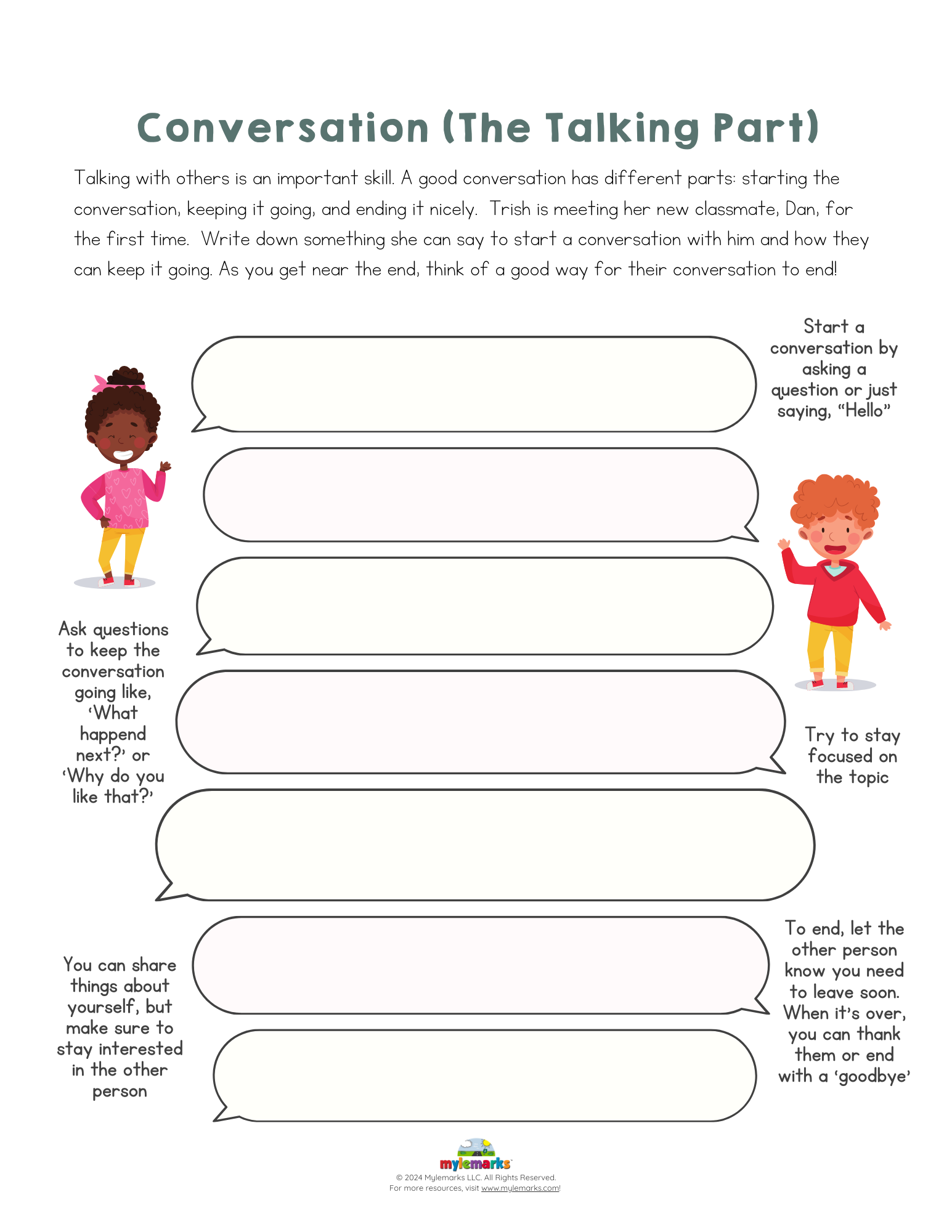 Conversation Two Parts from The Social Skills Work through Book Conversation Two Parts from The Social Skills Work through Book