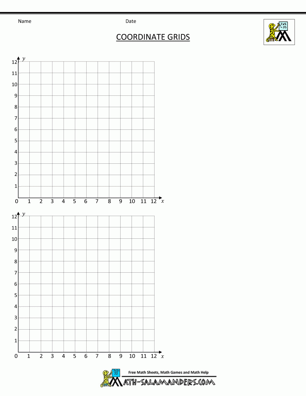 Coordinate Plane Worksheets Printable