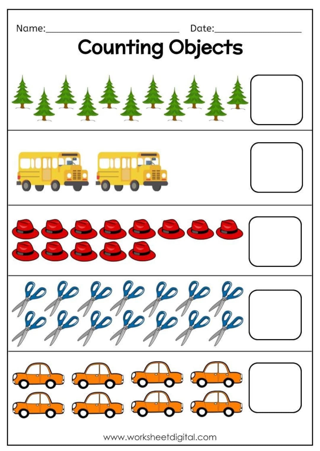 Counting Worksheets 1-20 Printable