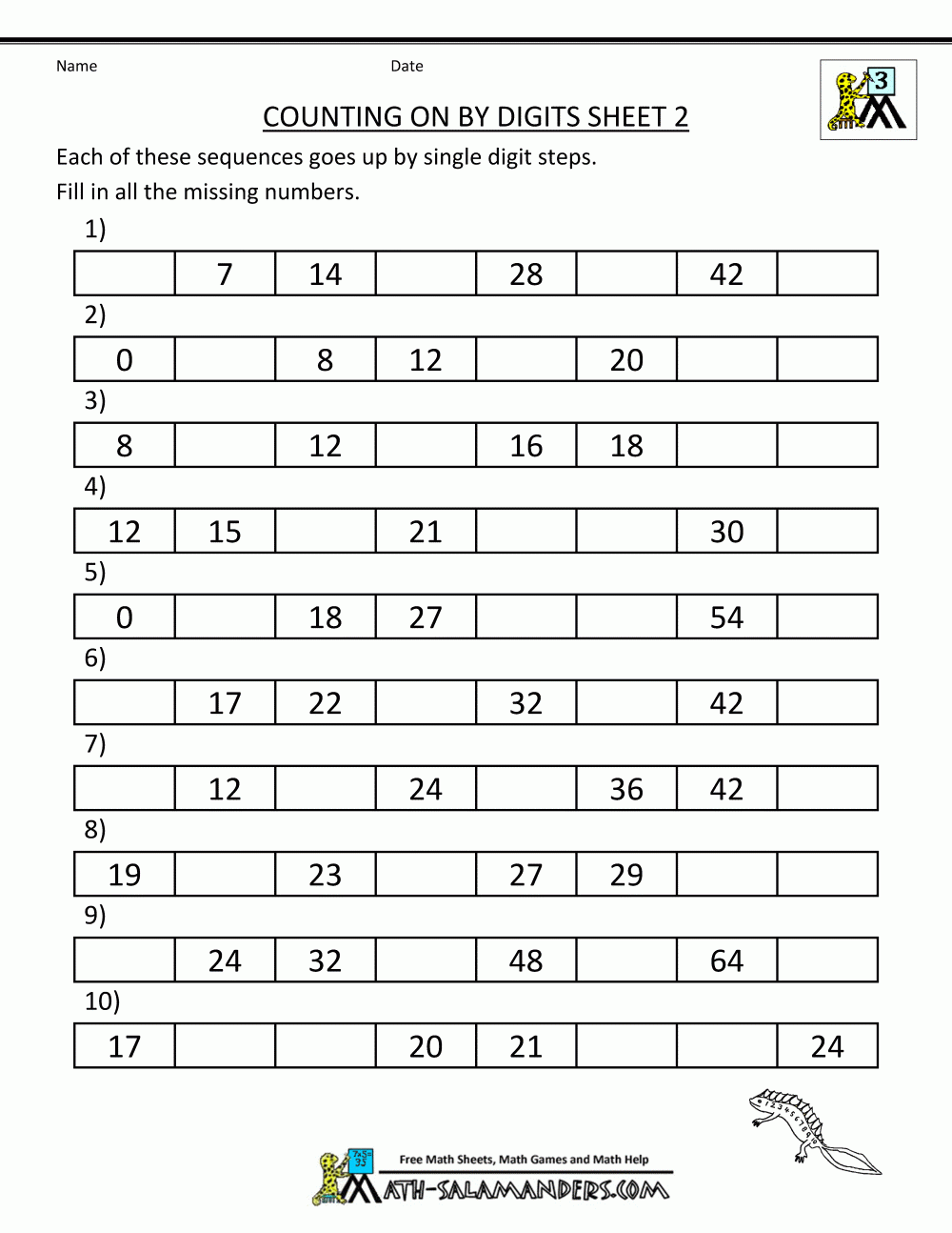 Counting On And Back Worksheets 3rd Grade Counting On And Back Worksheets 3rd Grade
