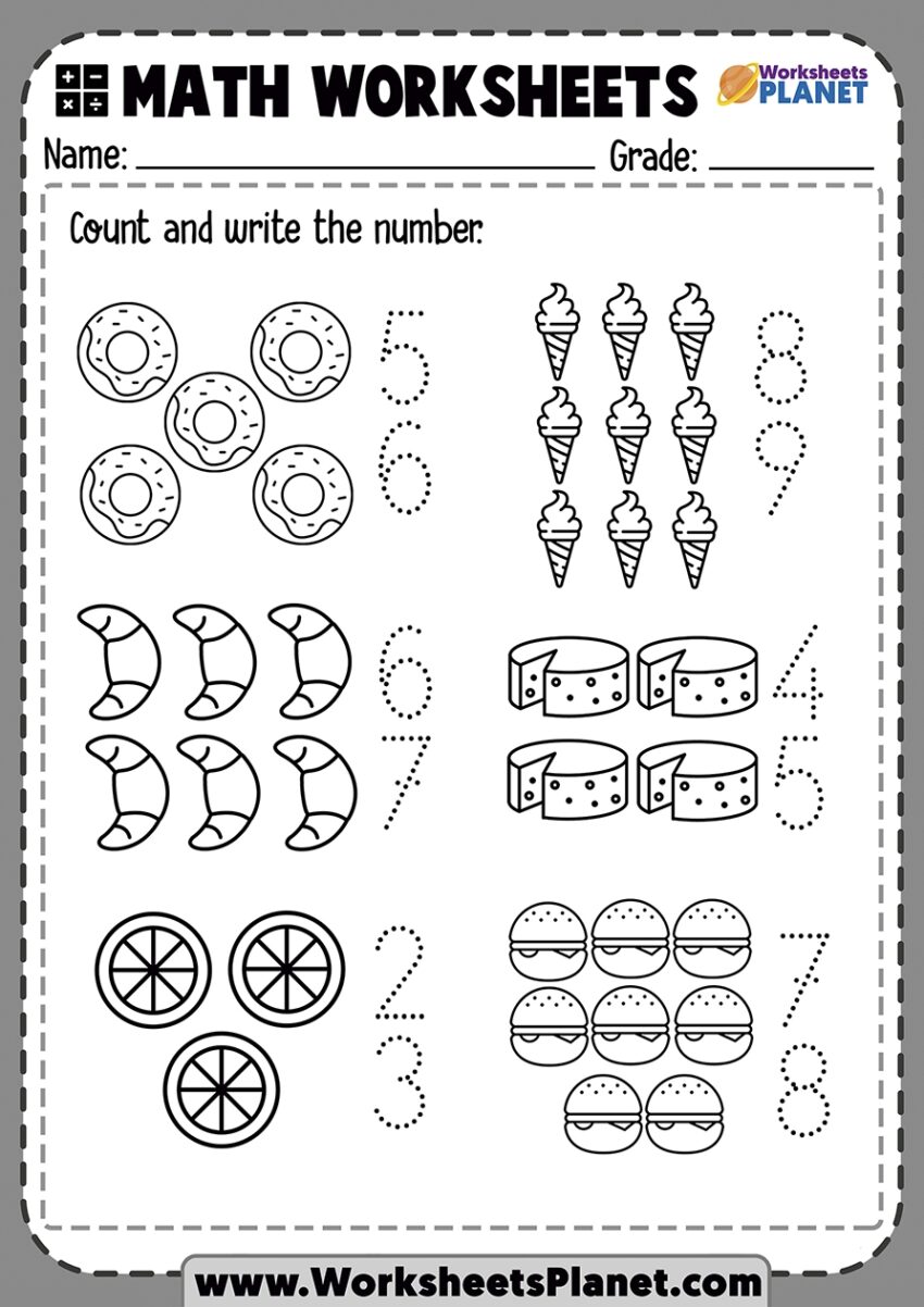 Counting Worksheets For Kindergarten Counting Math