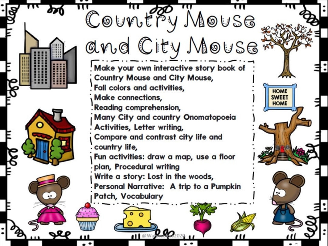Country Mouse And City Mouse Aesop s Fable Etsy