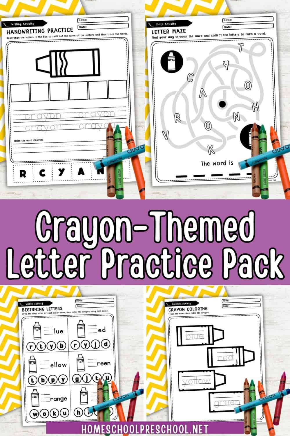 Crayon Alphabet Worksheets Free Printable ABC Fun