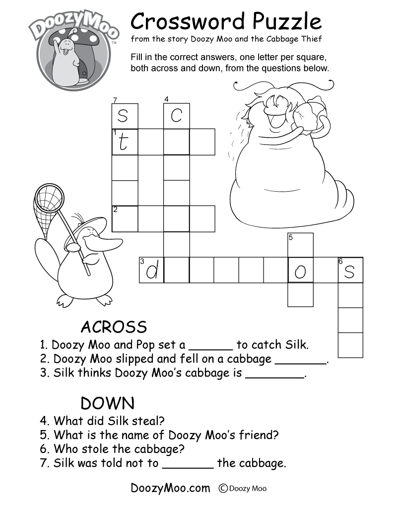 Crossword Puzzle Worksheet Free Printable