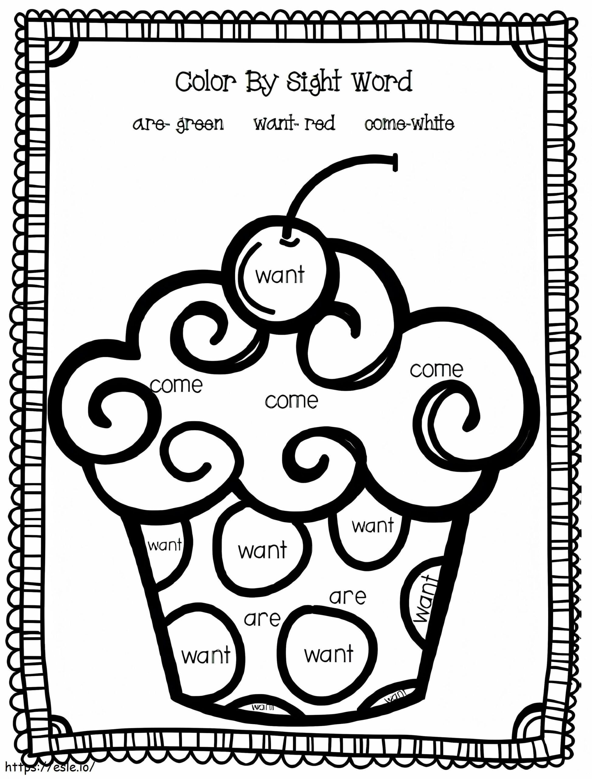 Cupcake Sight Words Coloring Page Cupcake Sight Words Coloring Page