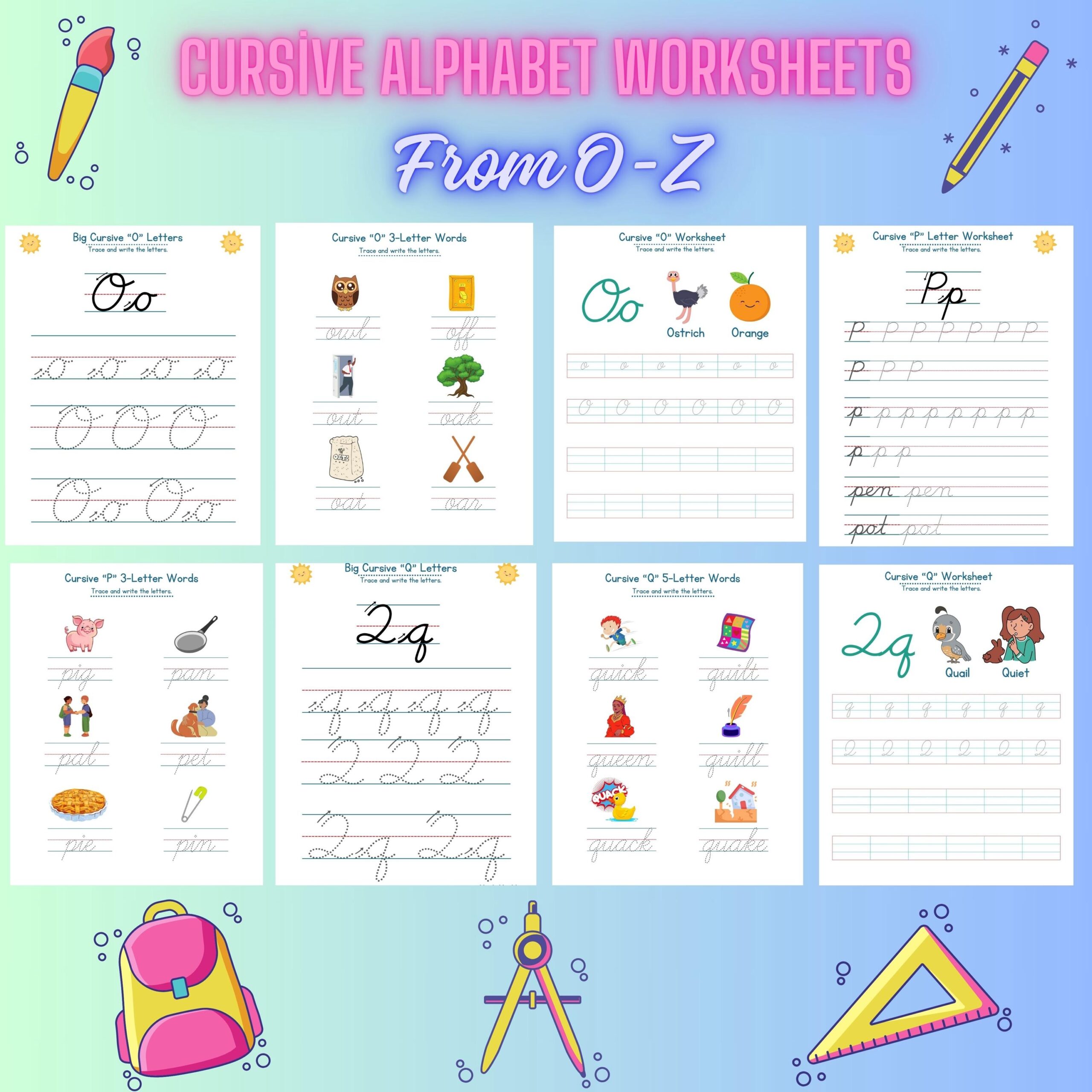 Cursive Alphabet Capital Letters Worksheet