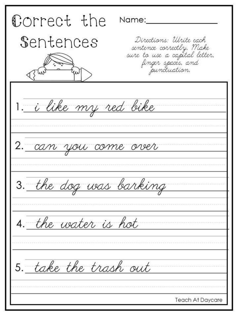 Cursive Handwriting Practice Letters And Sentences Timed Worksheets Library