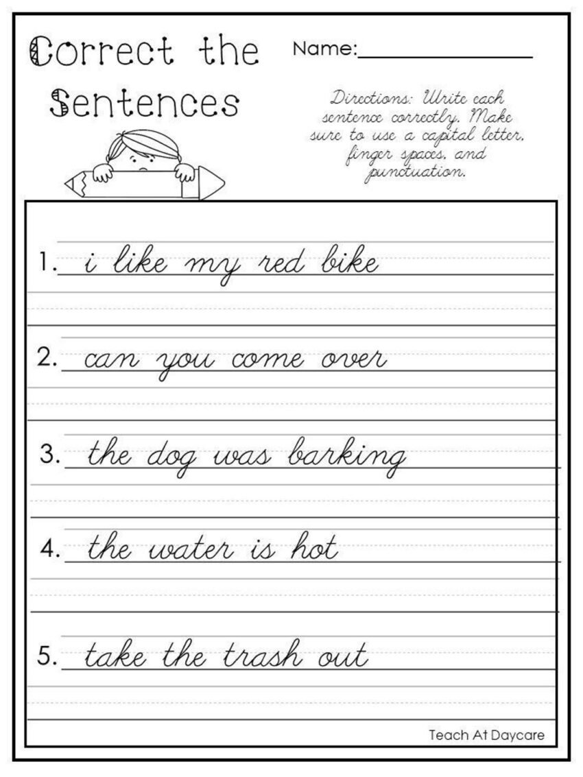 Cursive Handwriting Practice Letters And Sentences Timed Worksheets Library