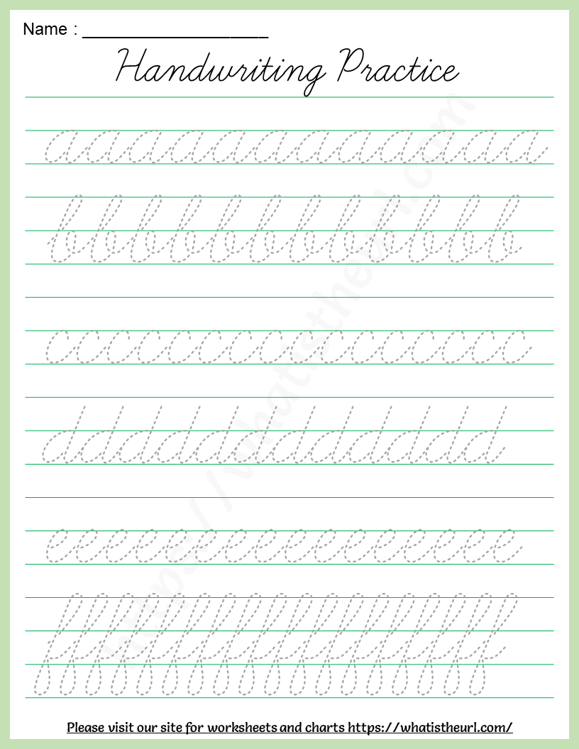 Cursive Handwriting Practice Worksheet Alphabets A z Your Home 