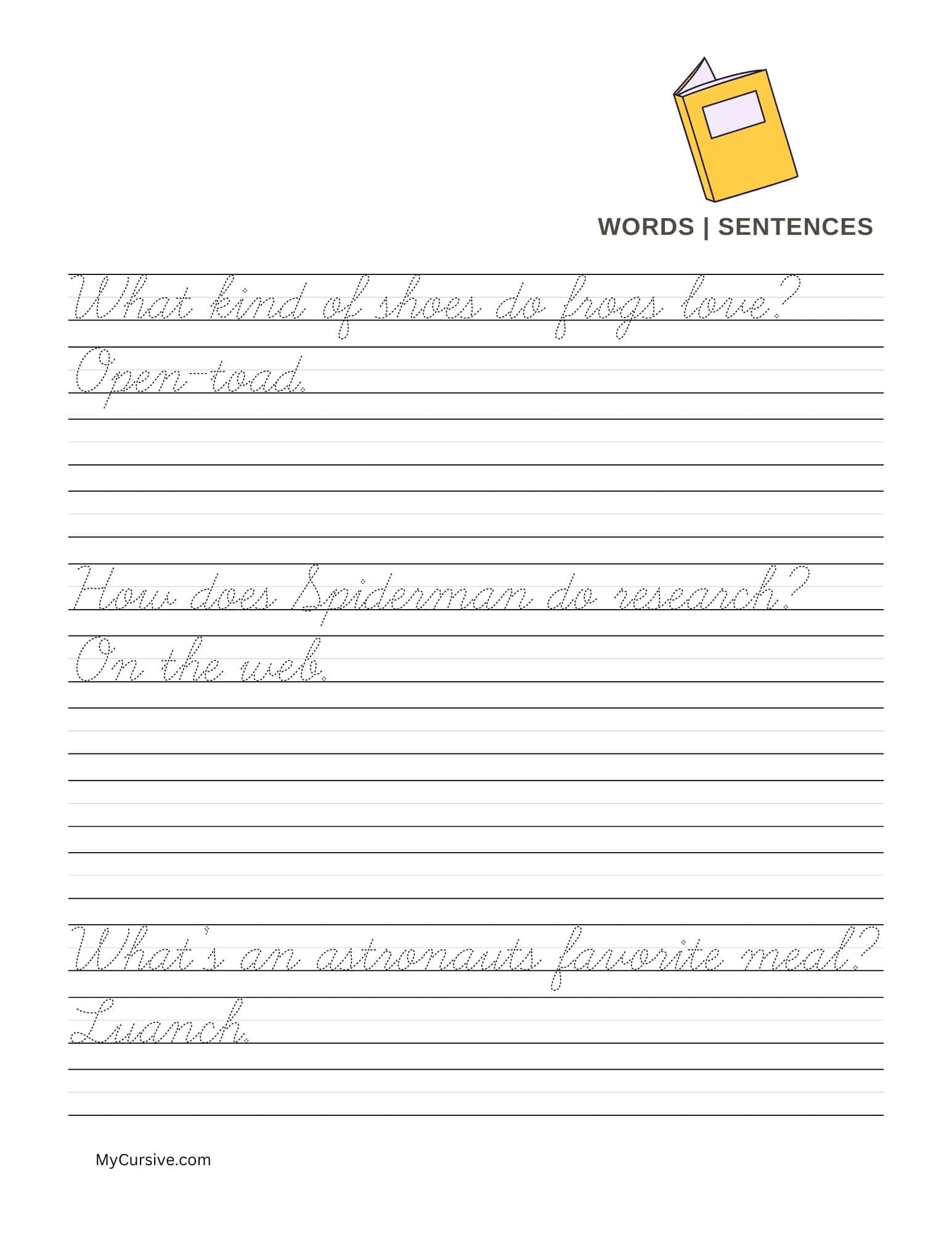 Cursive Sentences Free Worksheets For Sentences And Paragraphs