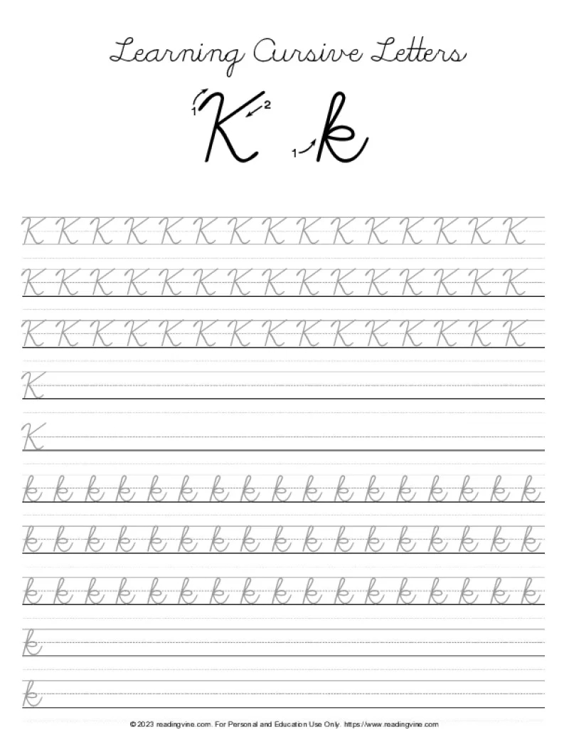 Cursive Writing Letter K ReadingVine Cursive Writing Letter K ReadingVine