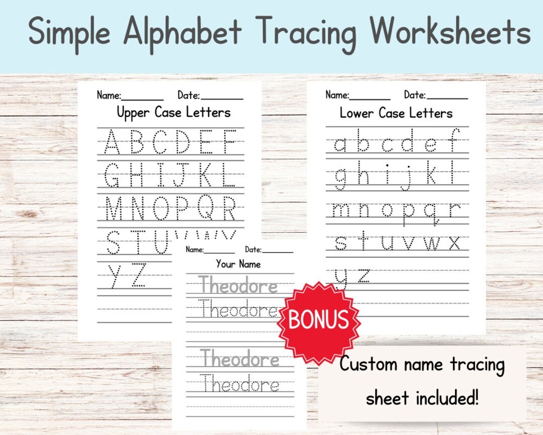 Custom Alphabet Tracing Sheet For Kindergarten And Preschool Classrooms And Home Etsy Custom Alphabet Tracing Sheet For Kindergarten And Preschool Classrooms And Home Etsy