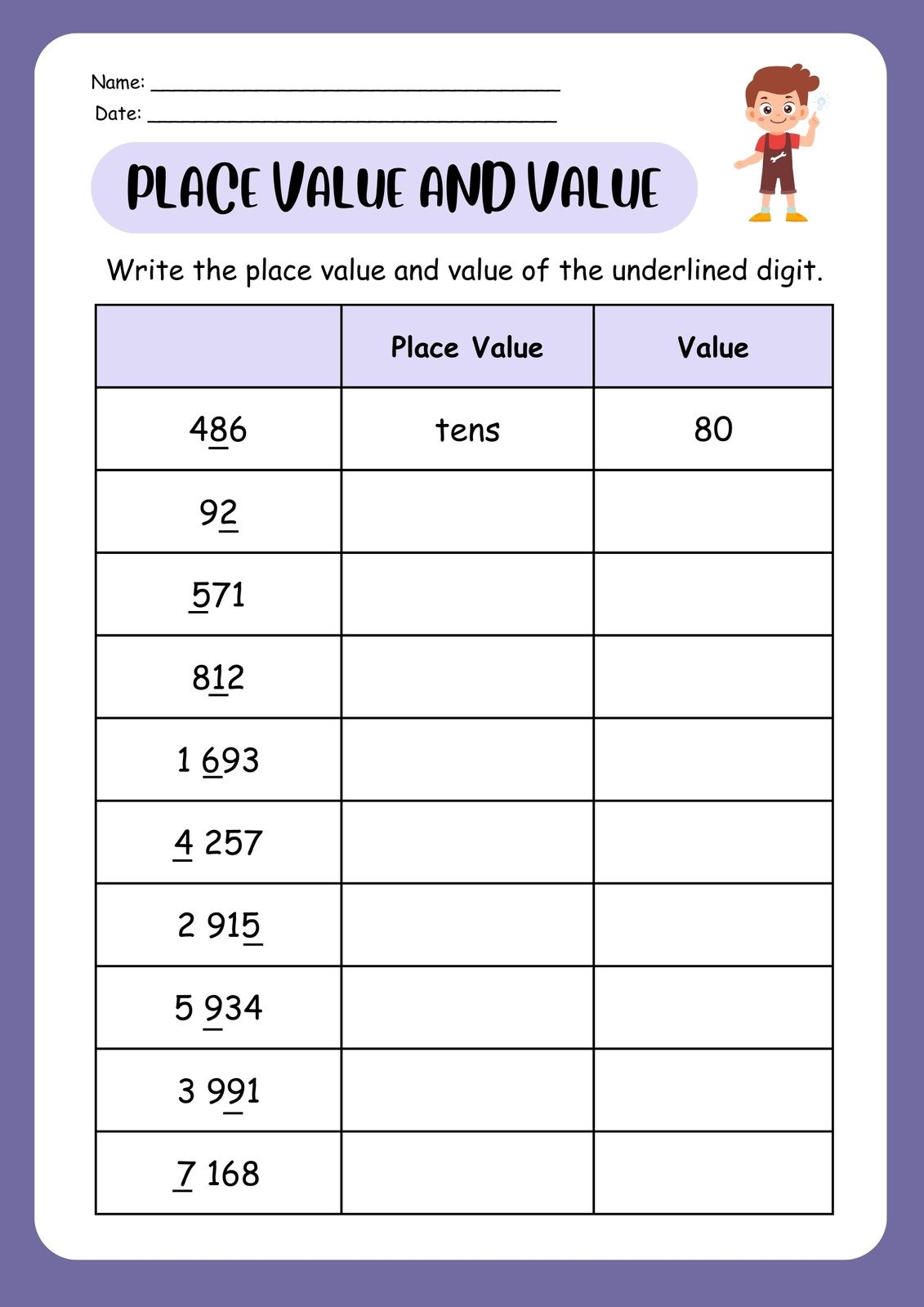 Customize 122 Place Value Worksheets Templates Online Canva Customize 122 Place Value Worksheets Templates Online Canva