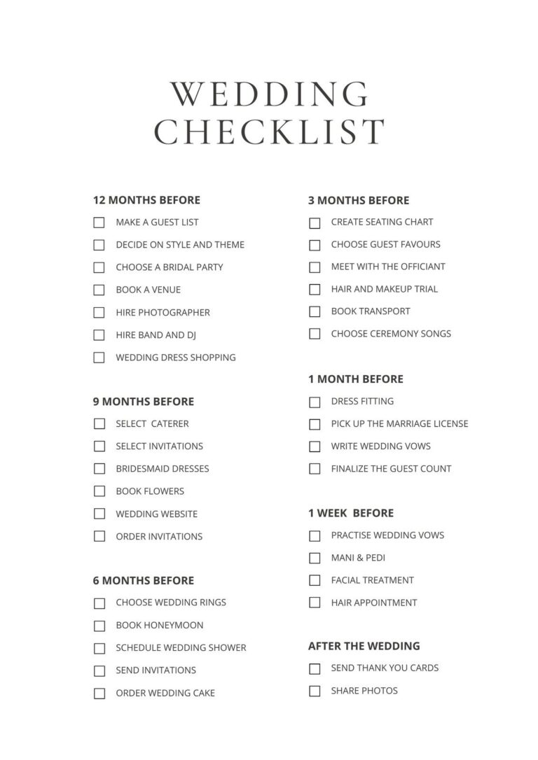 Customize 187 Wedding Checklists Templates Online Canva