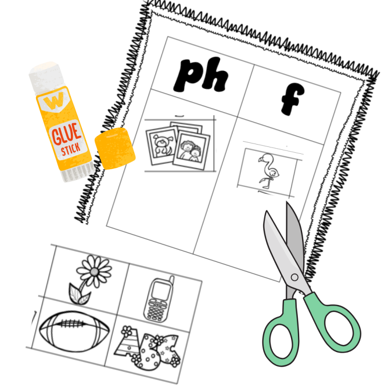 Cut And Paste PH Or F Phonics Sound Worksheets Cut And Paste PH Or F Phonics Sound Worksheets