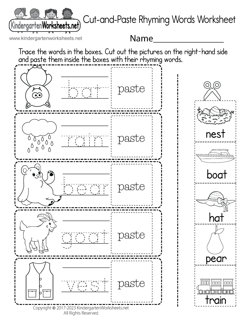 Cut and Paste Rhyming Words Worksheet Free Printable Digital PDF Cut and Paste Rhyming Words Worksheet Free Printable Digital PDF