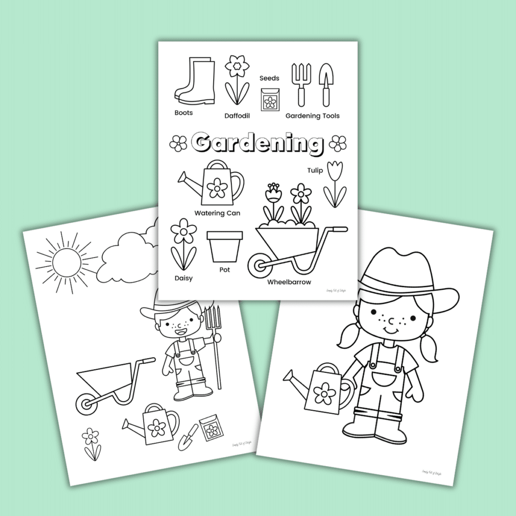 Cute Gardening Coloring Pages Free Printables Simply Full Of Delight