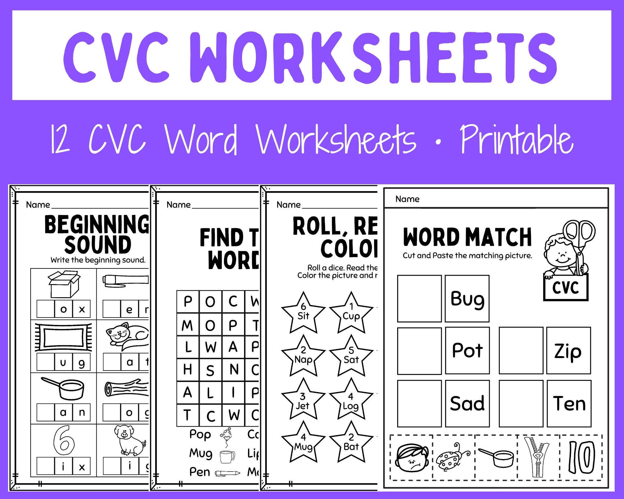 Cvc Free Printable Worksheets Cvc Free Printable Worksheets