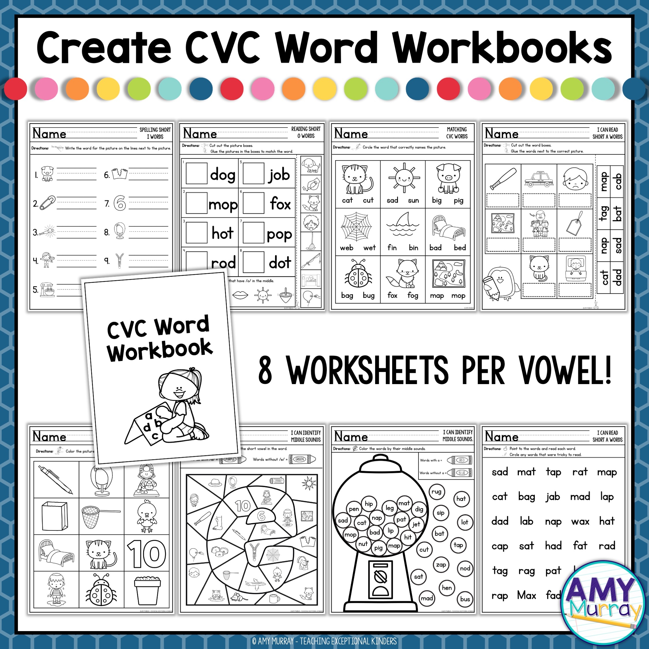 CVC Word Worksheets Printables Teaching Exceptional Kinders