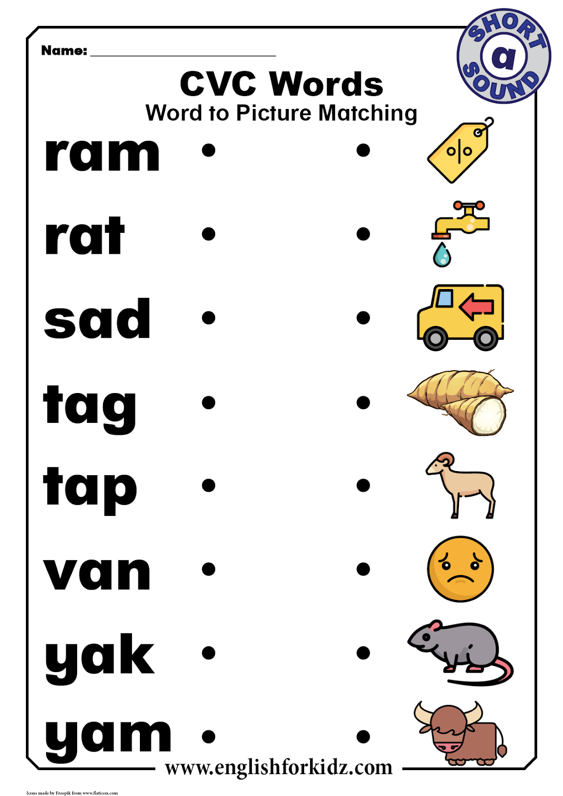 Kindergarten Worksheets Cvc Words