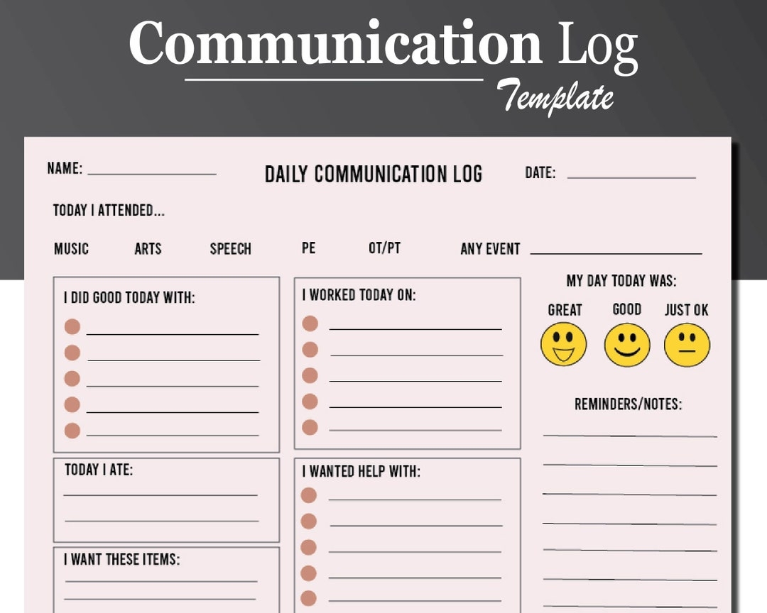 Daily Communication Log Parent teacher Report PDF Etsy Daily Communication Log Parent teacher Report PDF Etsy