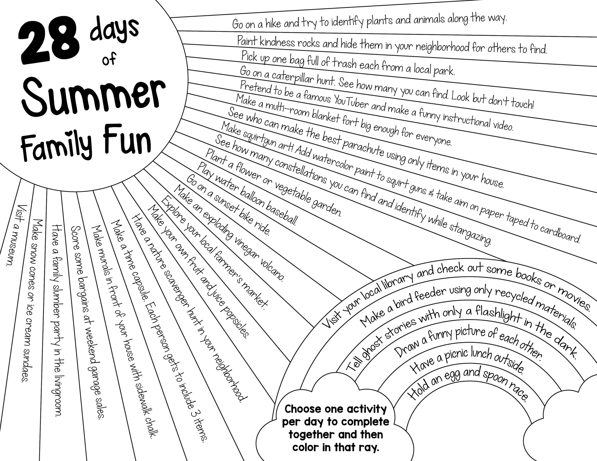 Daily Summer Activities Calendar For Kids Printable Free Daily Summer Activities Calendar For Kids Printable Free