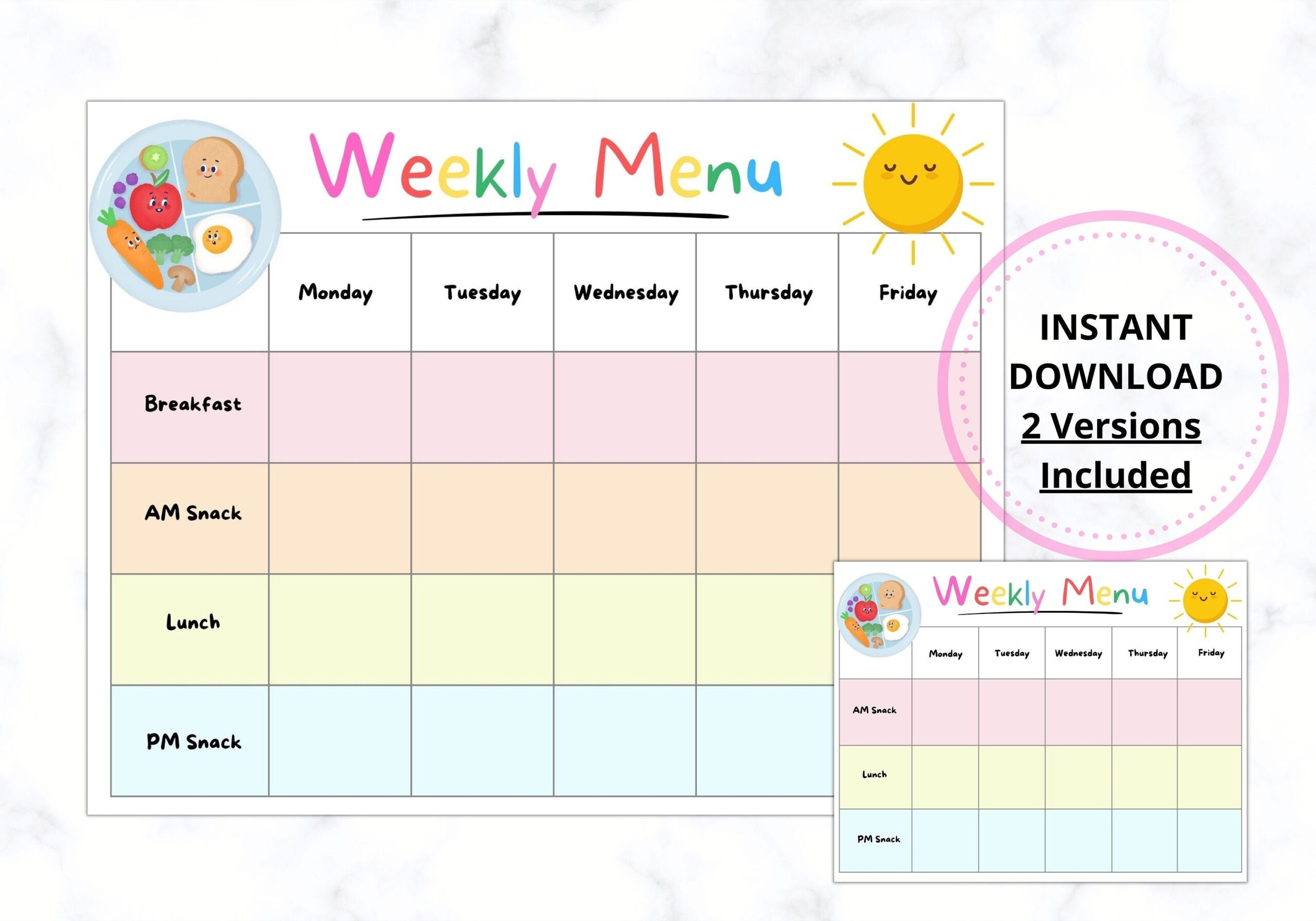 Daycare Weekly Menu Printable Weekly Menu For Daycare Daycare Meal Plan Home School Meals Home Daycare Meal Planner Template Nanny Etsy