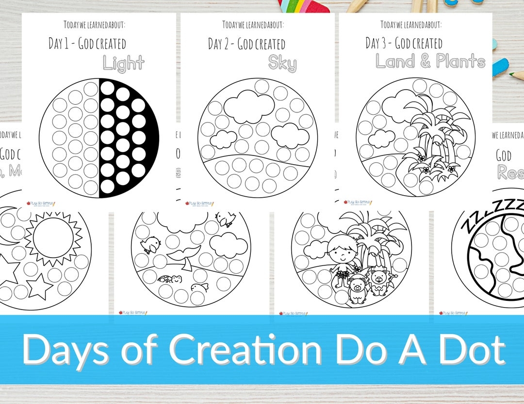 Days Of Creation Do A Dot Sunday School Activities Bible Days Of Creation Do A Dot Sunday School Activities Bible
