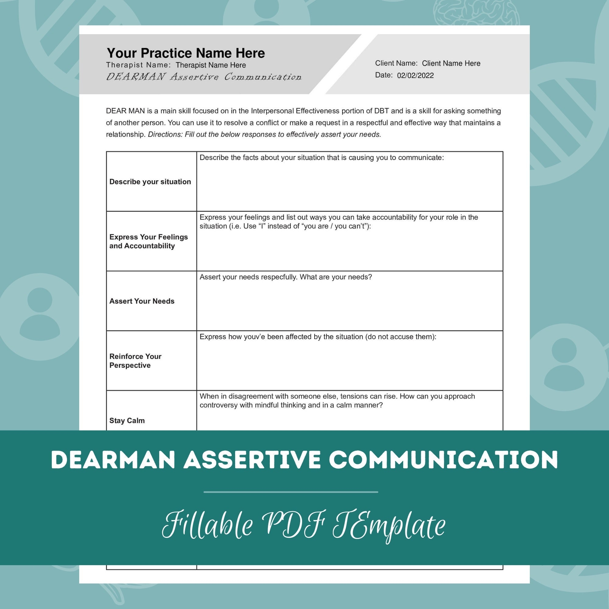 Printable Assertive Communication Worksheet Printable Assertive Communication Worksheet