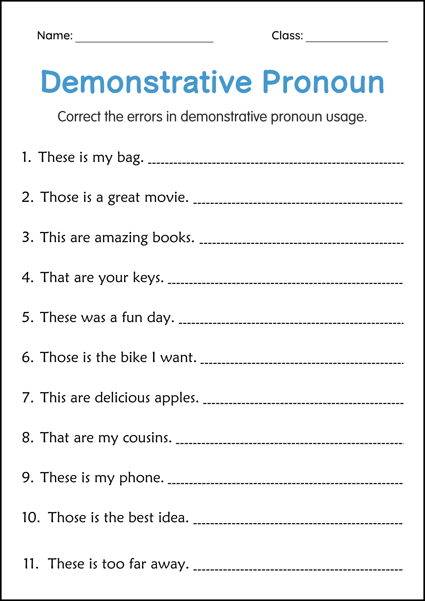 Free Pronoun Worksheets For Grade 1 Free Pronoun Worksheets For Grade 1