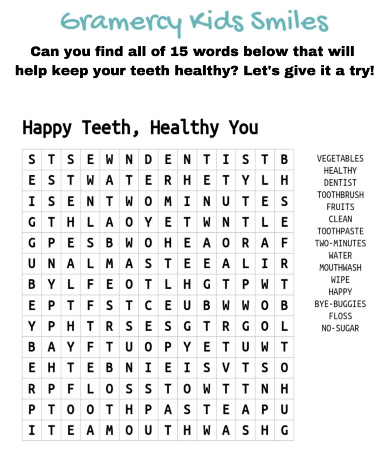 Dental Hygiene Worksheets For Kids Gramercy Kids Smiles
