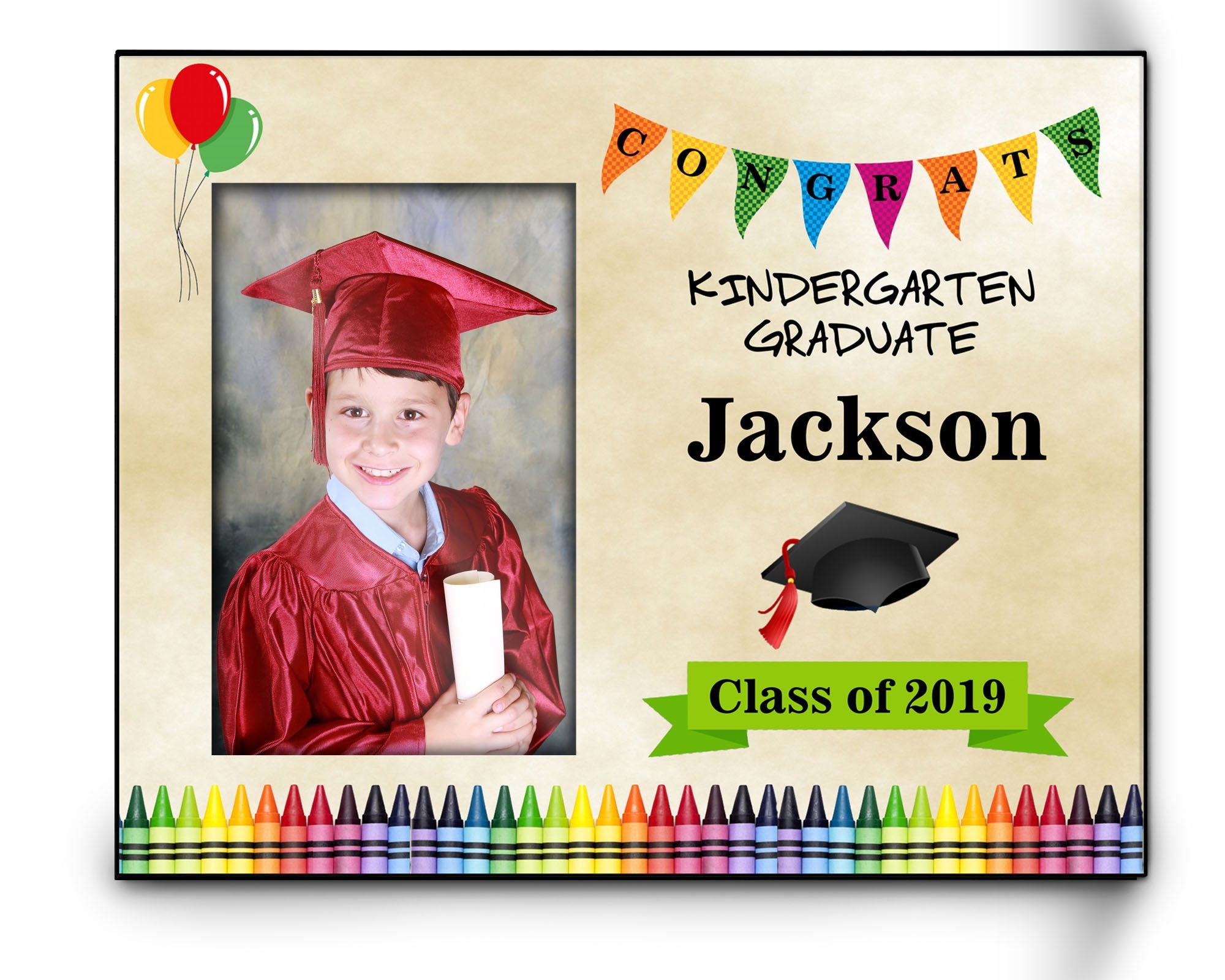 Digital Kindergarten Graduate Picture Frame Design PNG Frame Design Graduation Picture Frame File UN5607 Frame Design Etsy