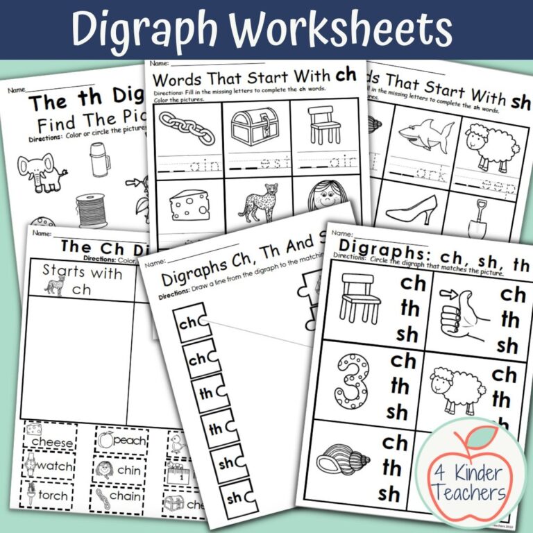 Digraph Worksheets For Kindergarten A Great Way To Teach Digraphs