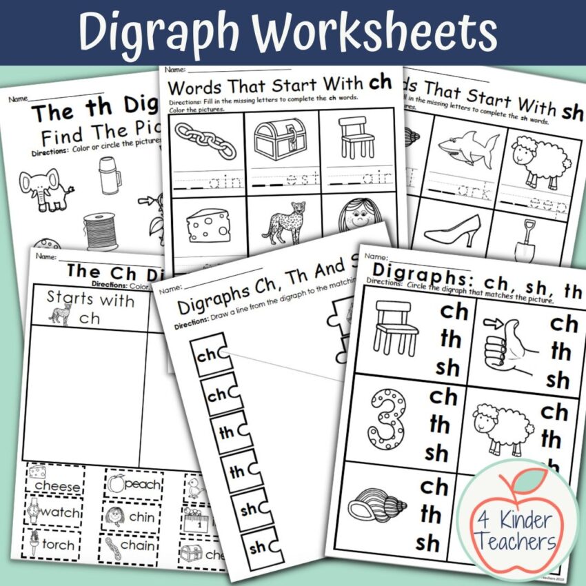 Digraph Worksheets For Kindergarten A Great Way To Teach Digraphs