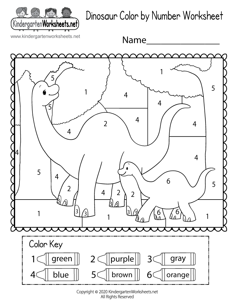 Math Color By Number Worksheets Kindergarten