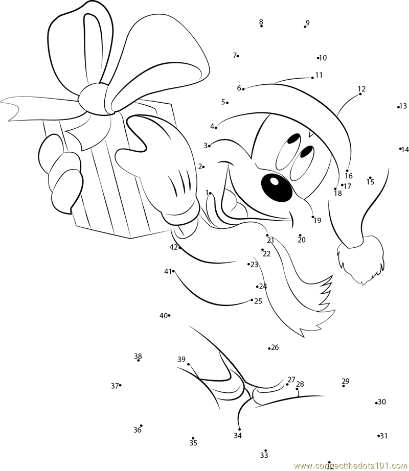 Disney Christmas Dot To Dot Printable Worksheet Connect The Dots