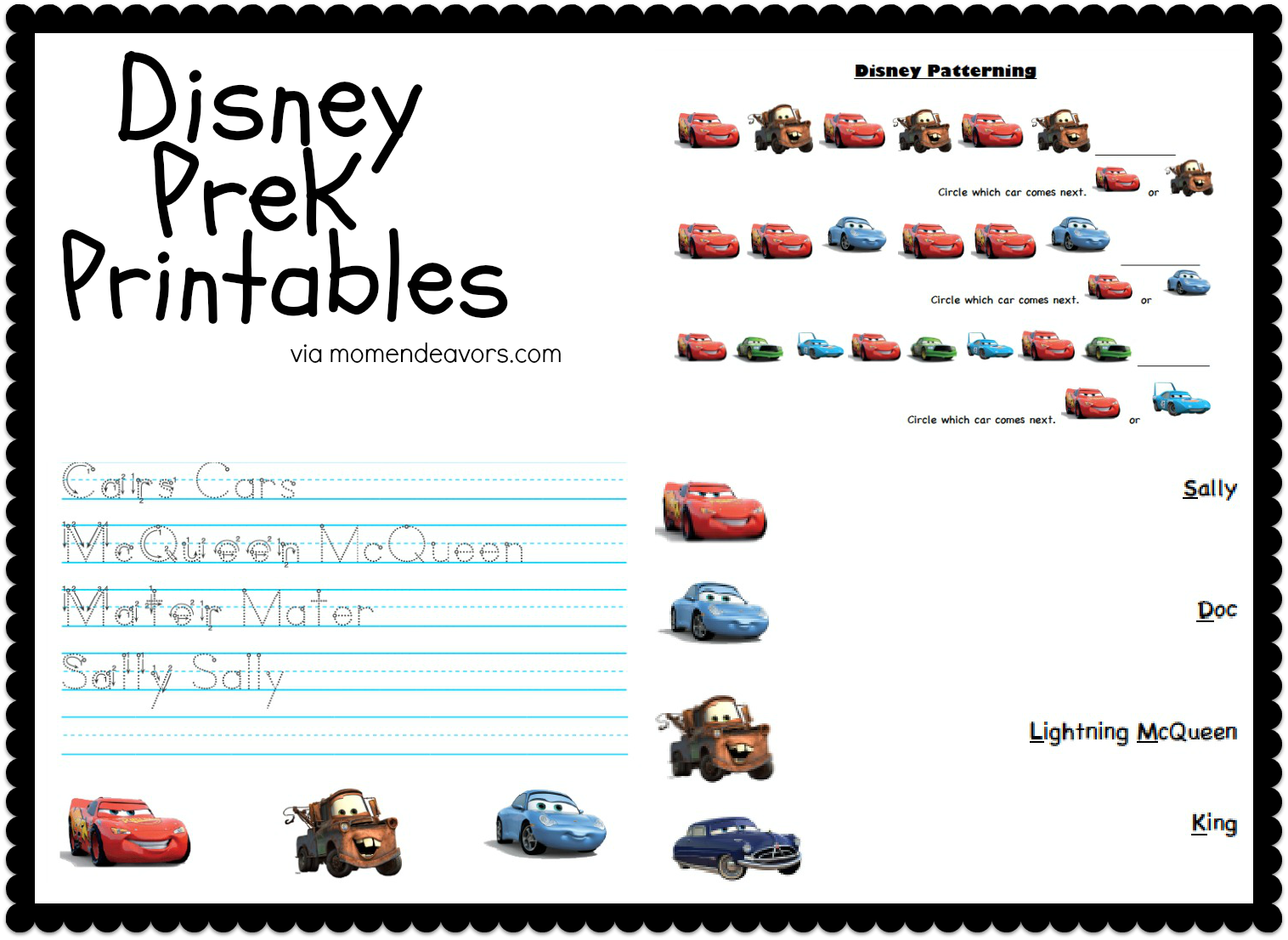 Disney Pixar Cars PreK Printable Activity Sheets Travel Tuesday Disney Pixar Cars PreK Printable Activity Sheets Travel Tuesday