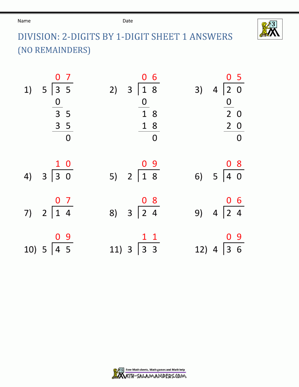 Division Worksheets 3rd Grade Division Worksheets 3rd Grade