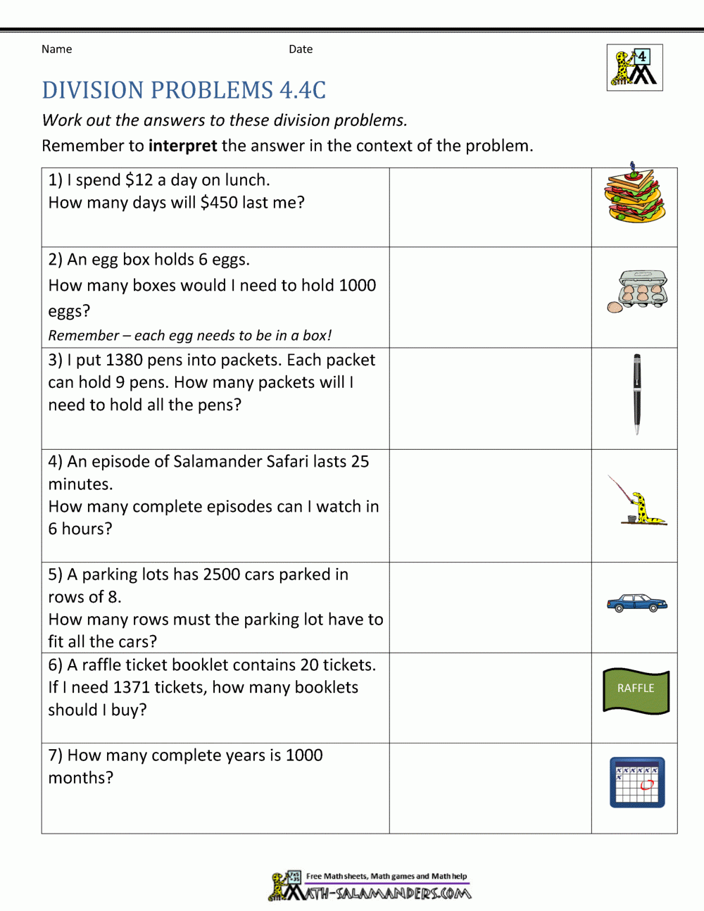 Long Division Worksheets Grade 4 Free Long Division Worksheets Grade 4 Free