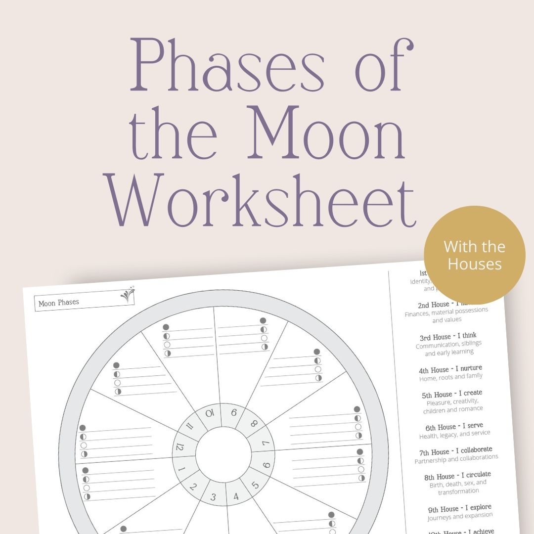 DIY Moon Phase Worksheet By Rising Sign Reusable Printable