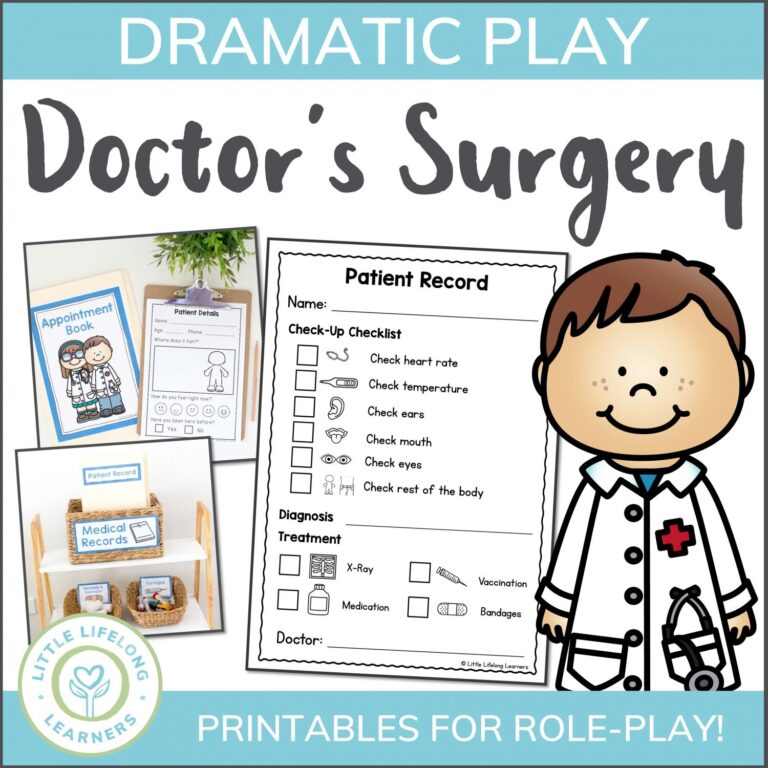 Doctor Themed Dramatic Play Printables Little Lifelong Learners